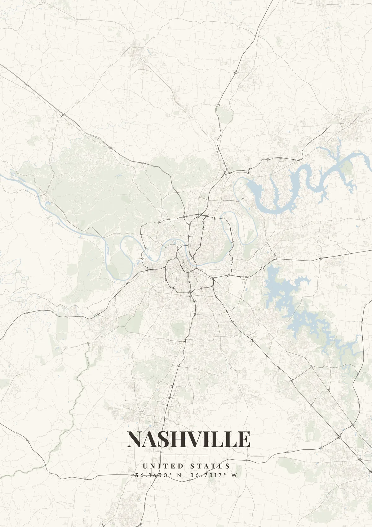 Nashville Ivory Tower map poster