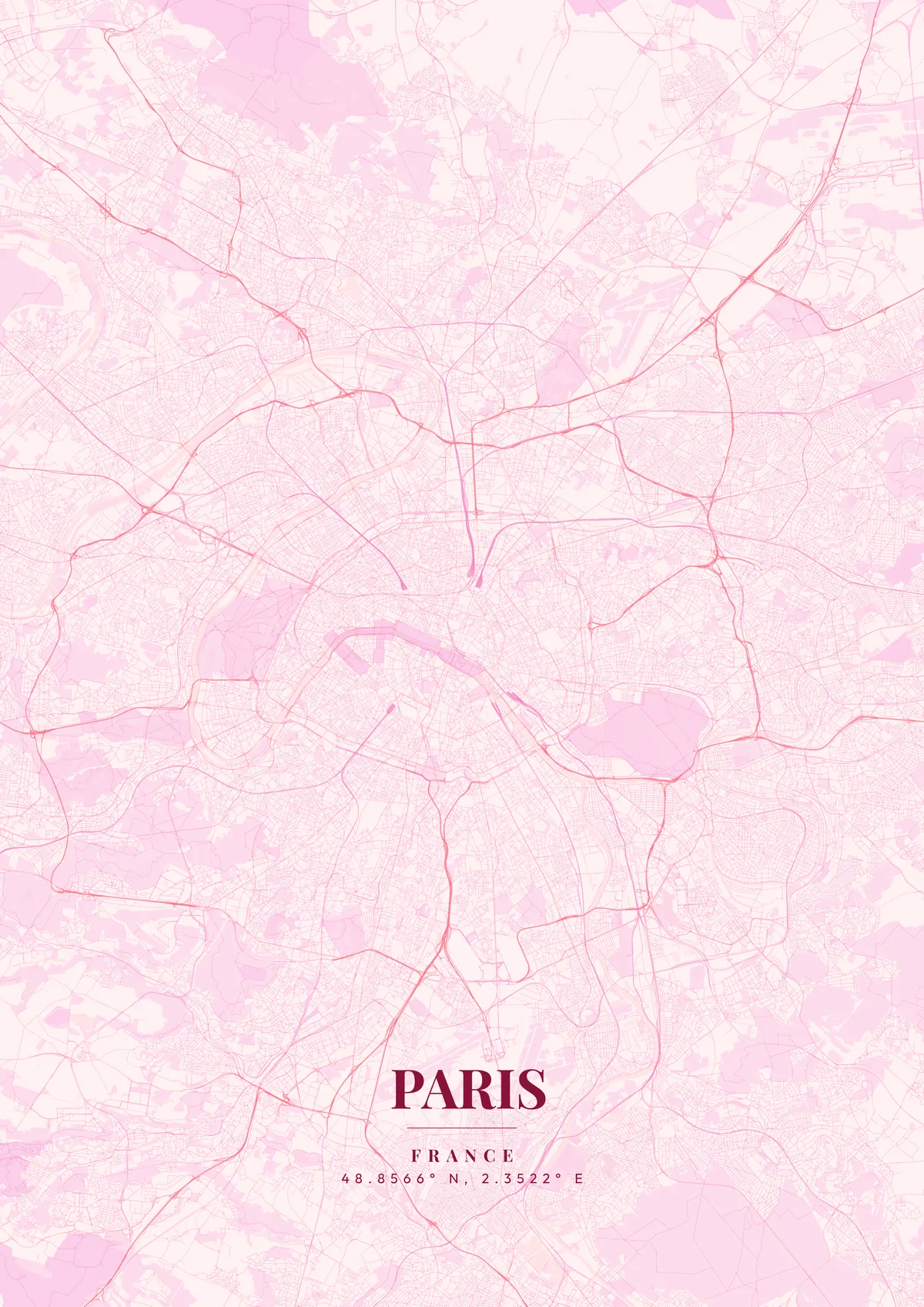 Paris Sakura Bloom map poster