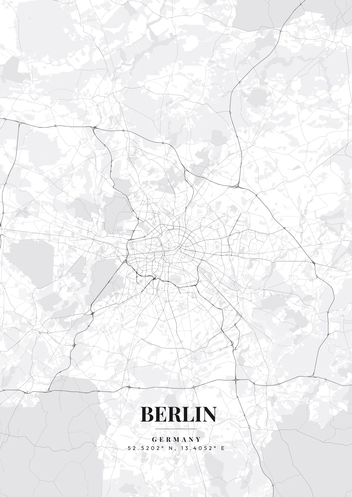 Berlin Monochrome Pro map poster