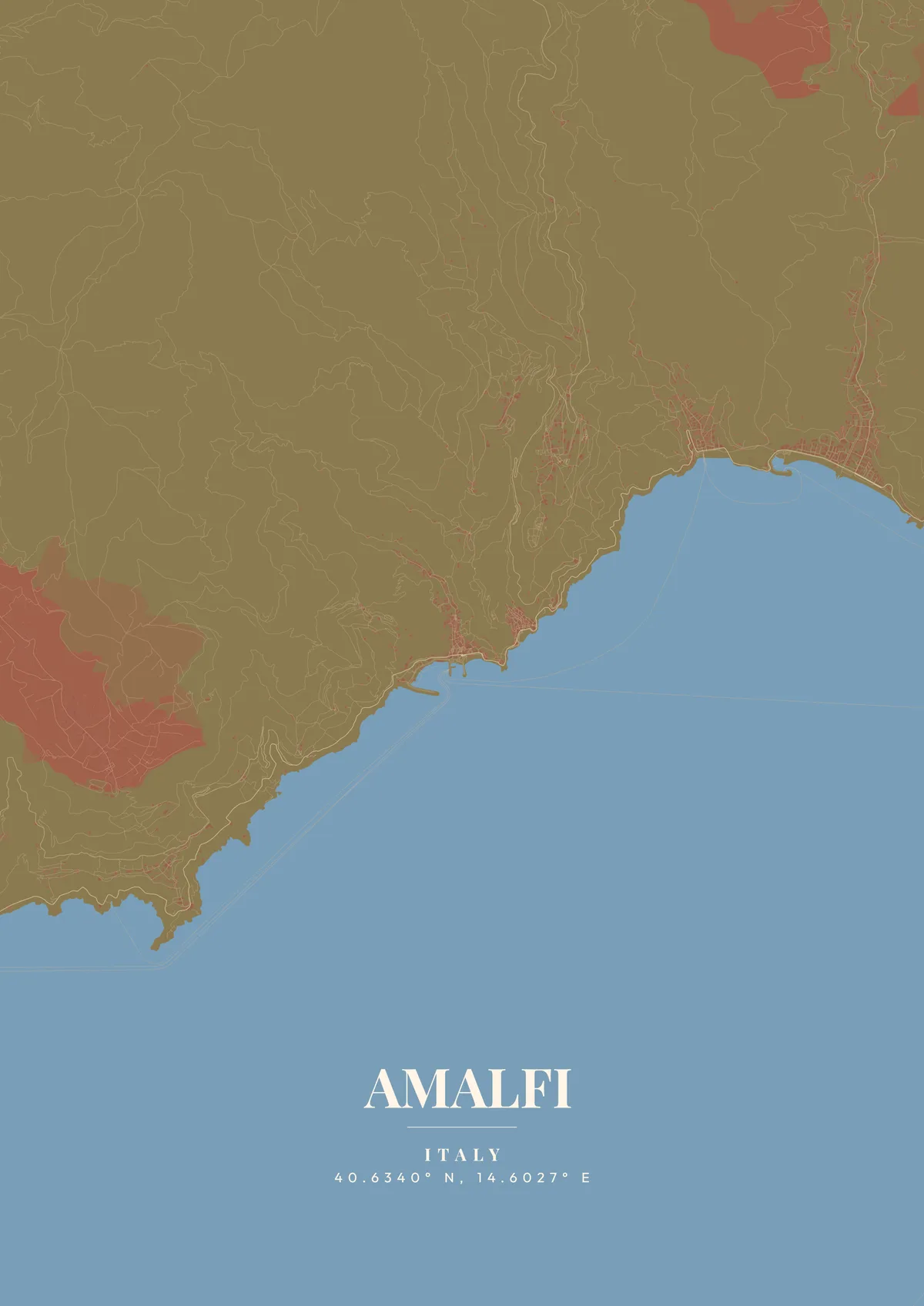 Amalfi Terracotta Villa map poster