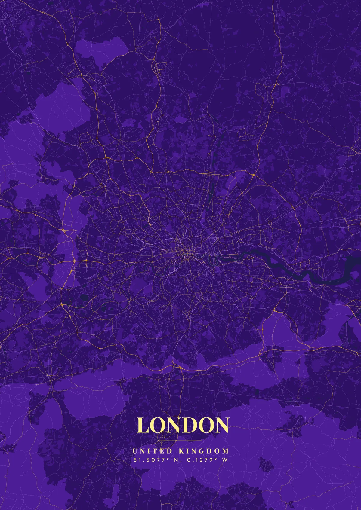 London Royal Velvet map poster