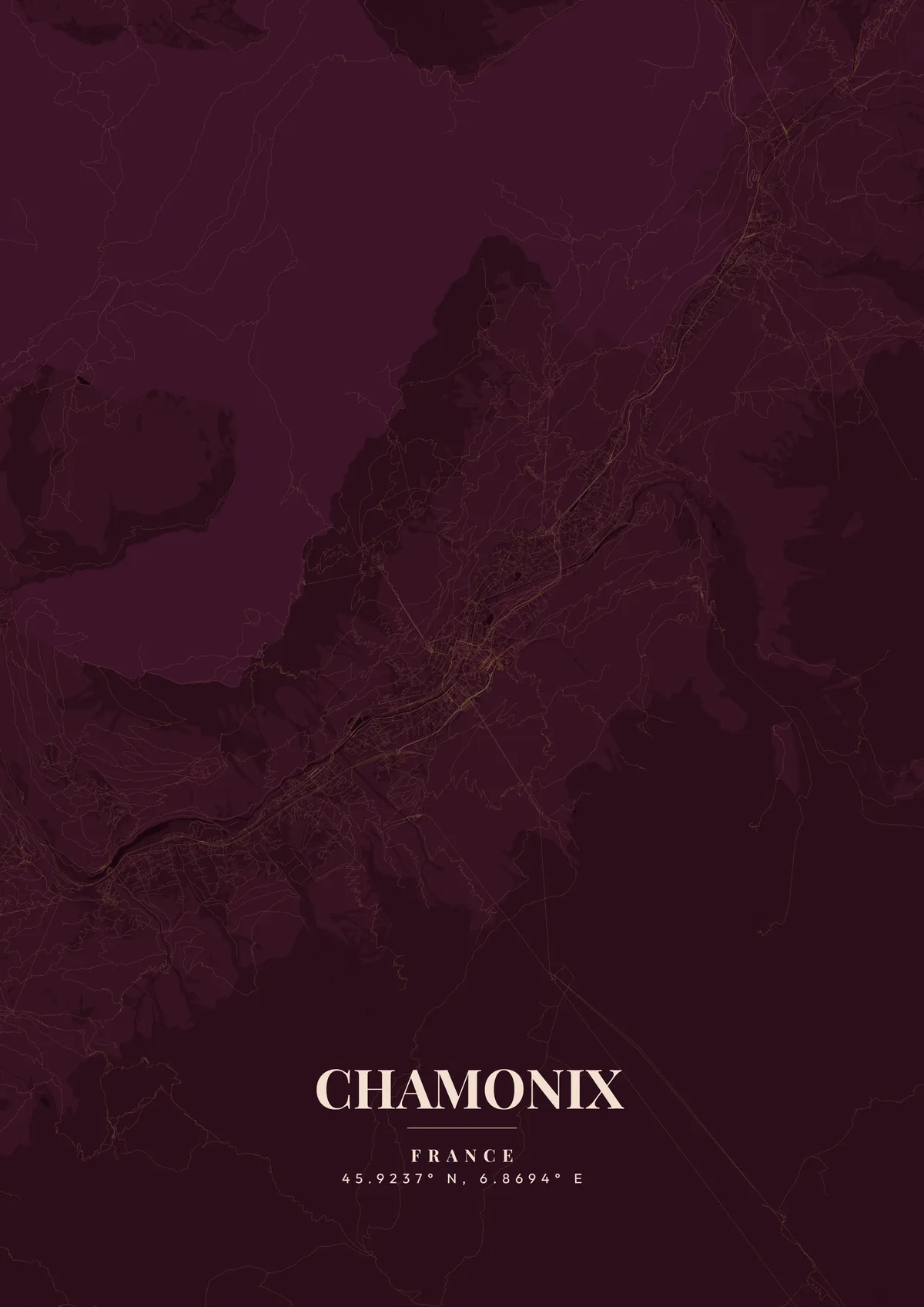 Chamonix Wine Country map poster