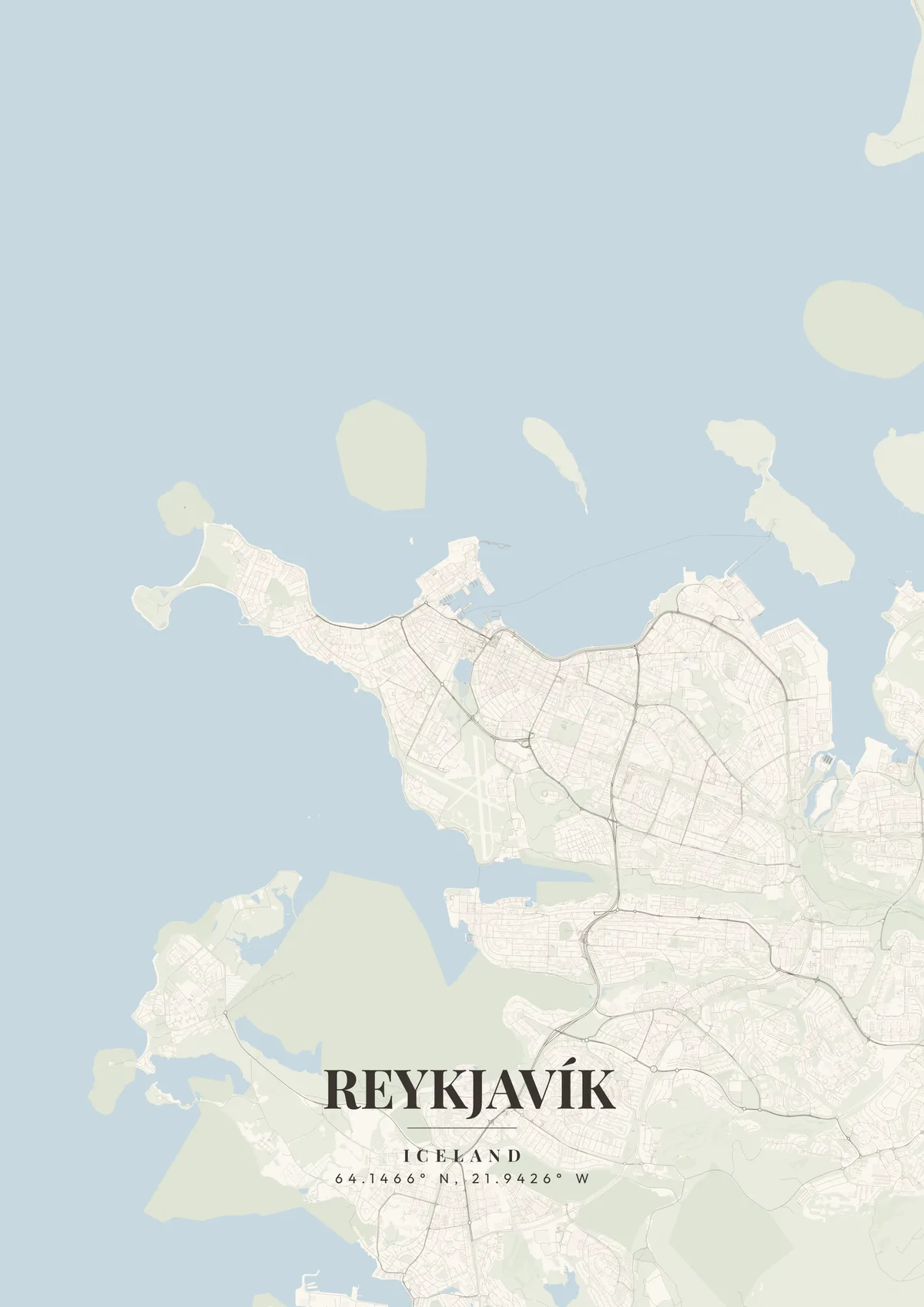 Reykjavík Ivory Tower map poster