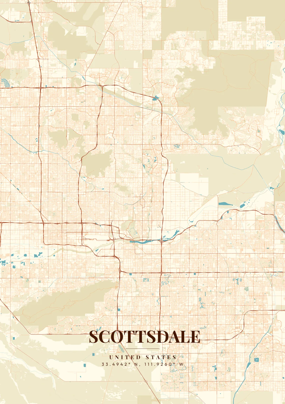 Scottsdale Arid Canyon map poster