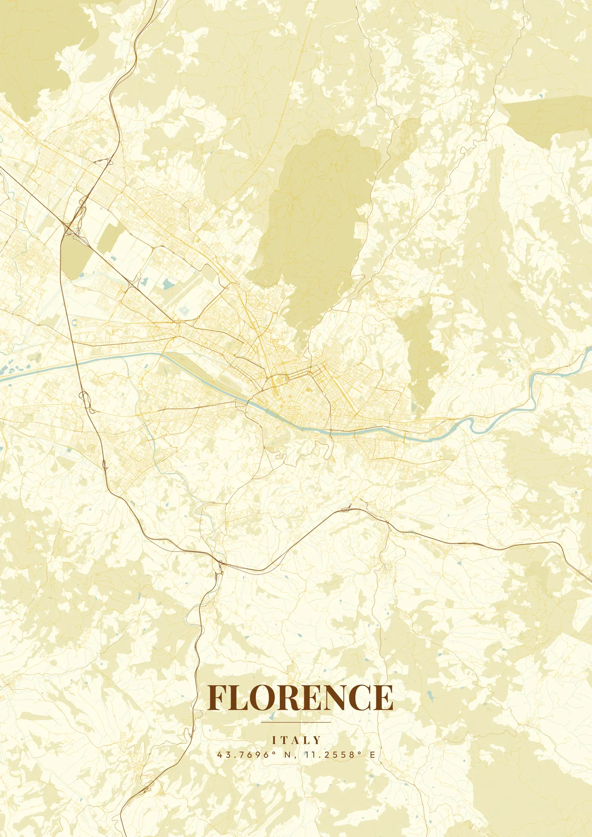 Florence Golden Era map poster