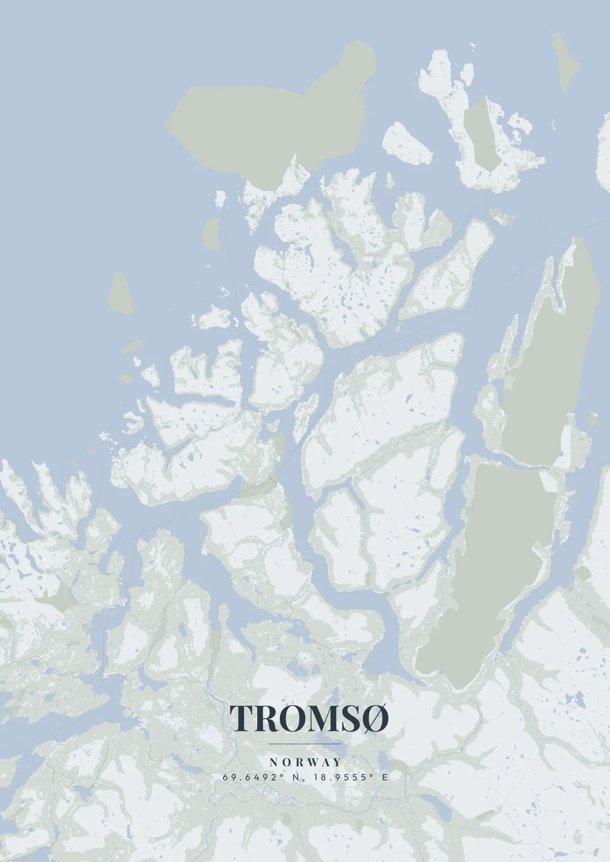 Tromsø Nordic Fjord map poster