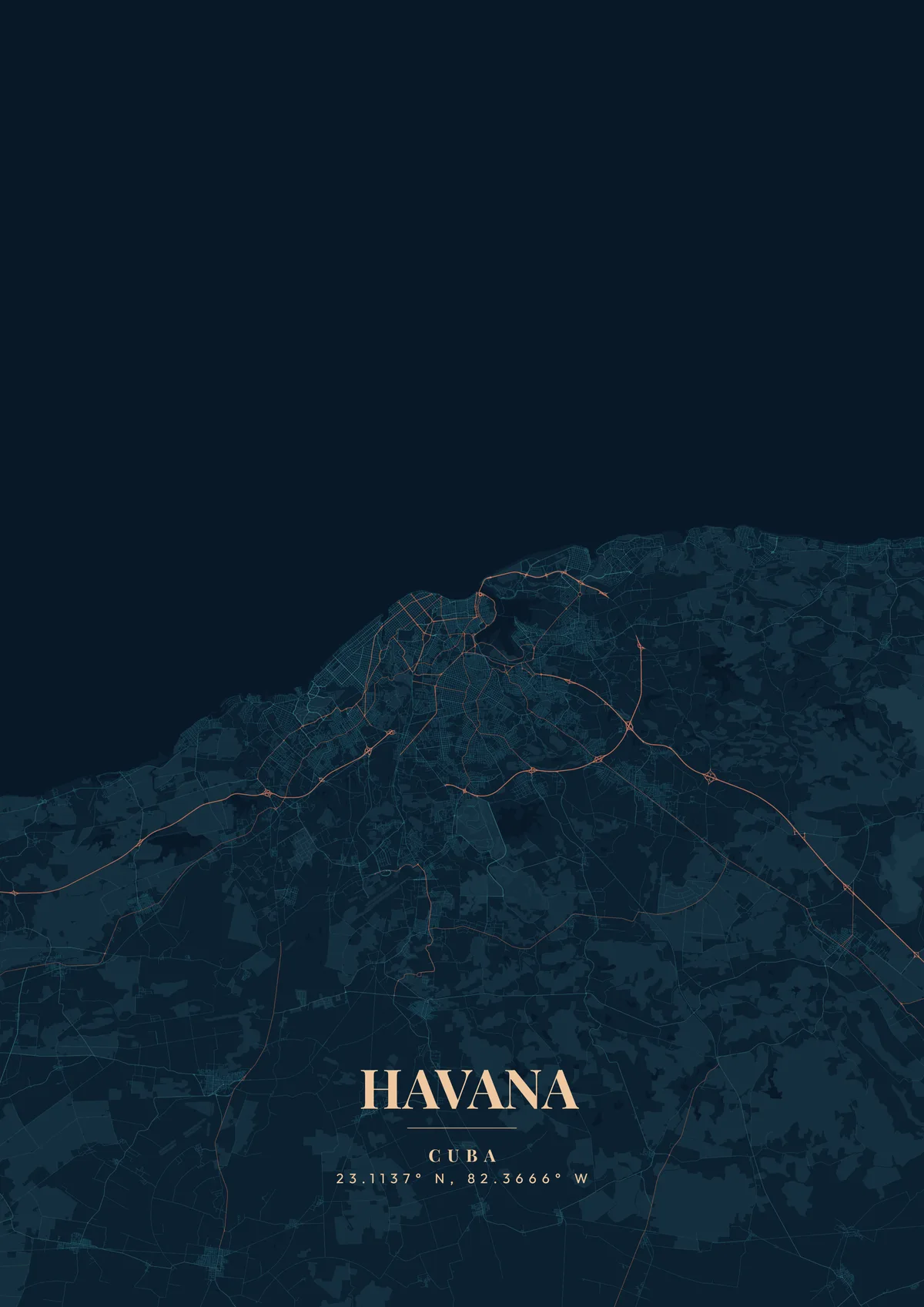 Havana Coral Depths map poster