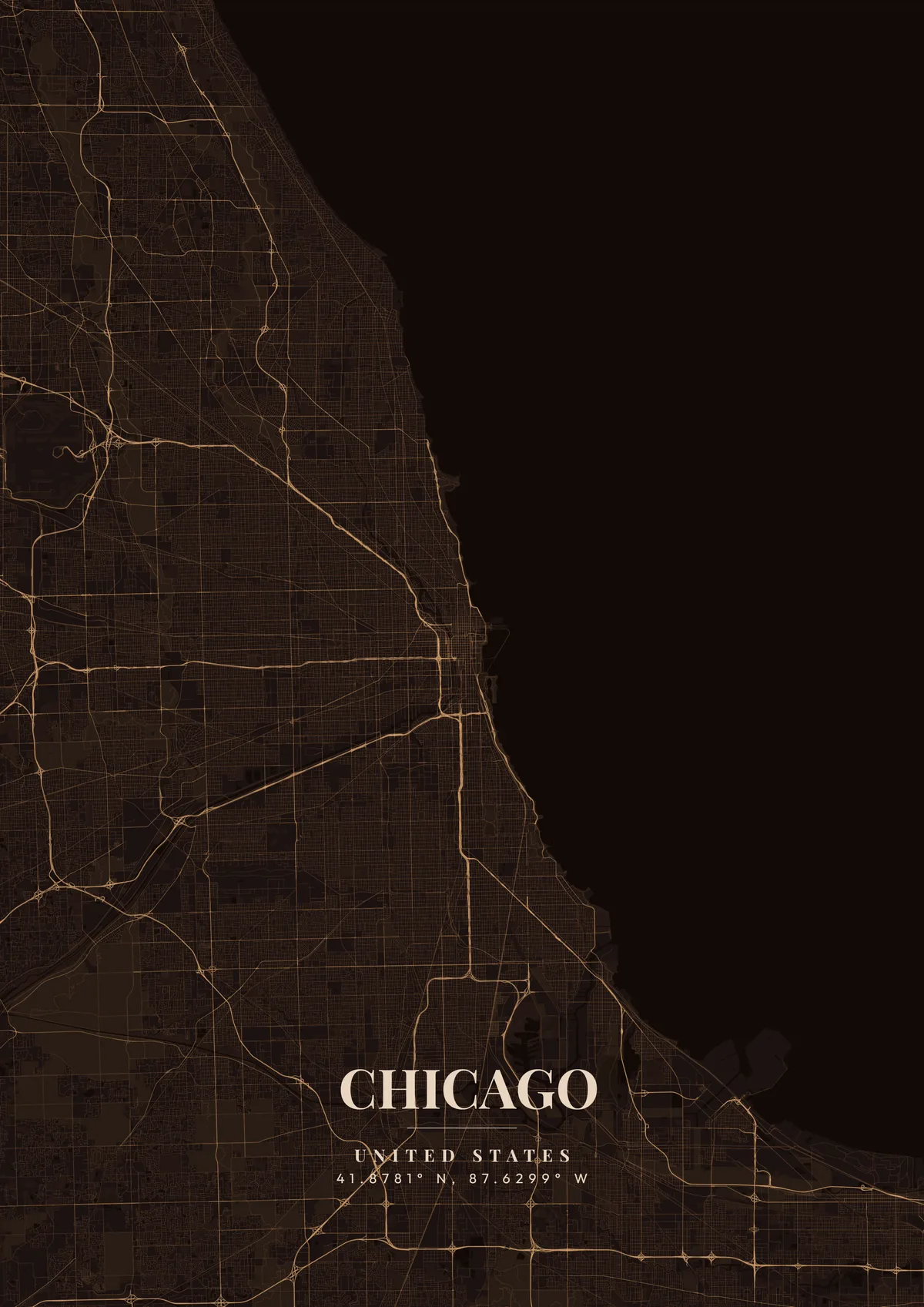 Chicago Espresso Roast map poster