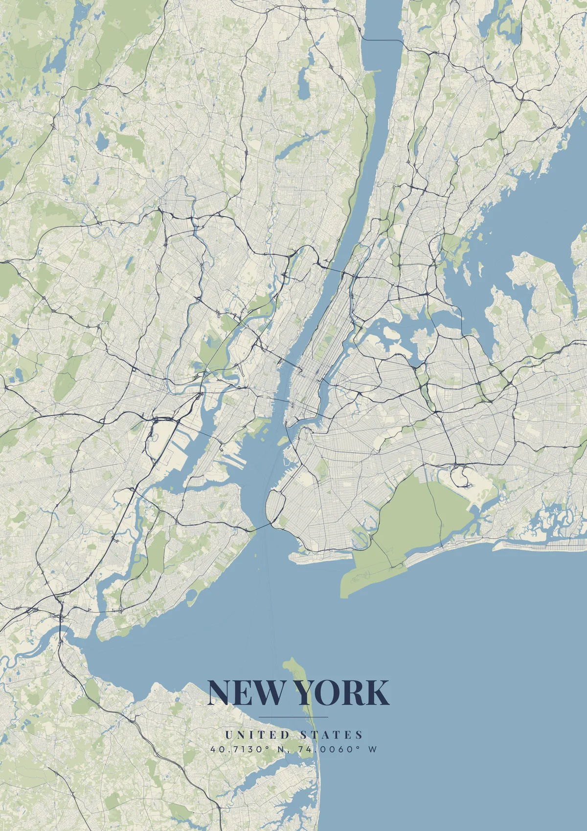 New York Vintage Atlas map poster