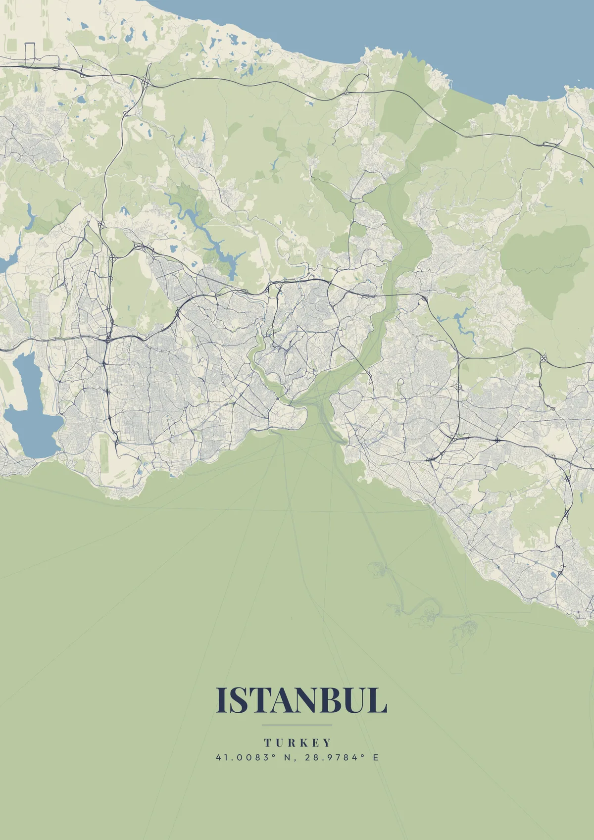Istanbul Vintage Atlas map poster