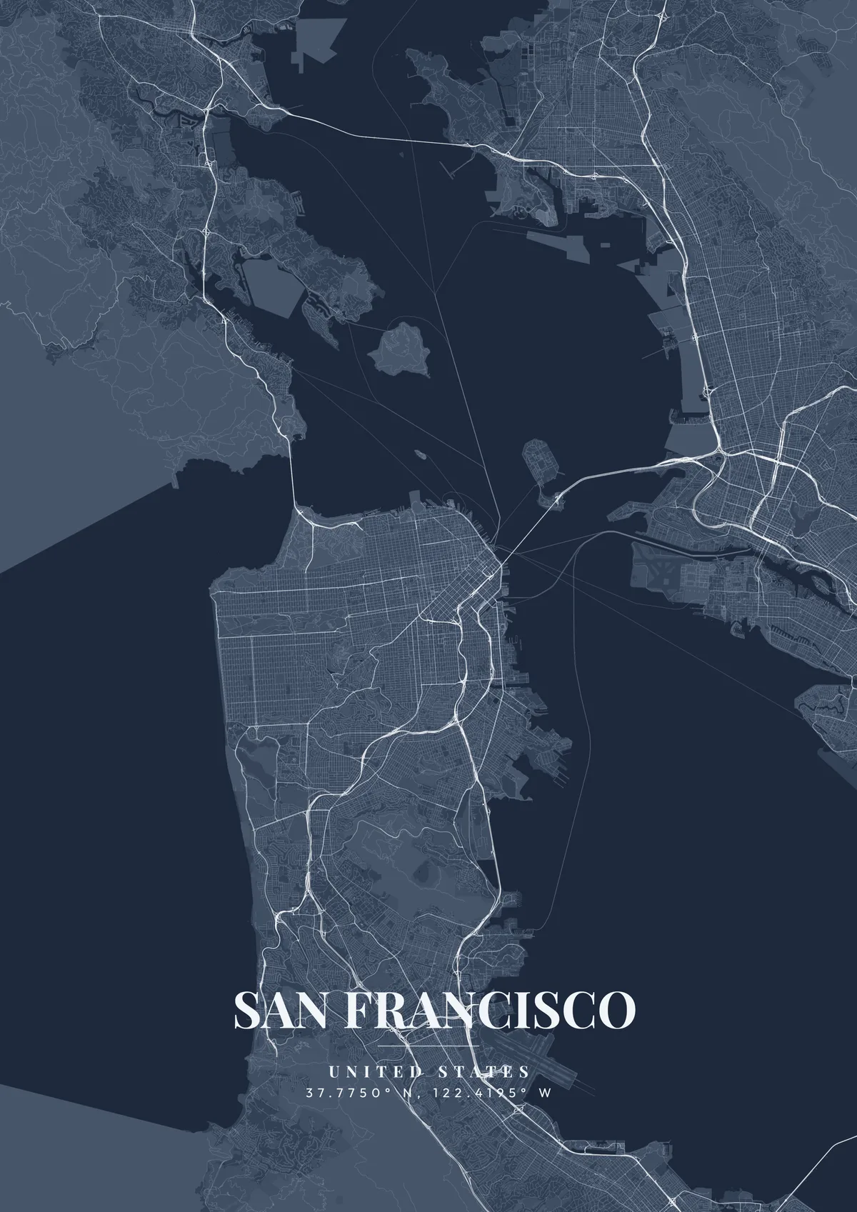 San Francisco Steel Metropolis map poster