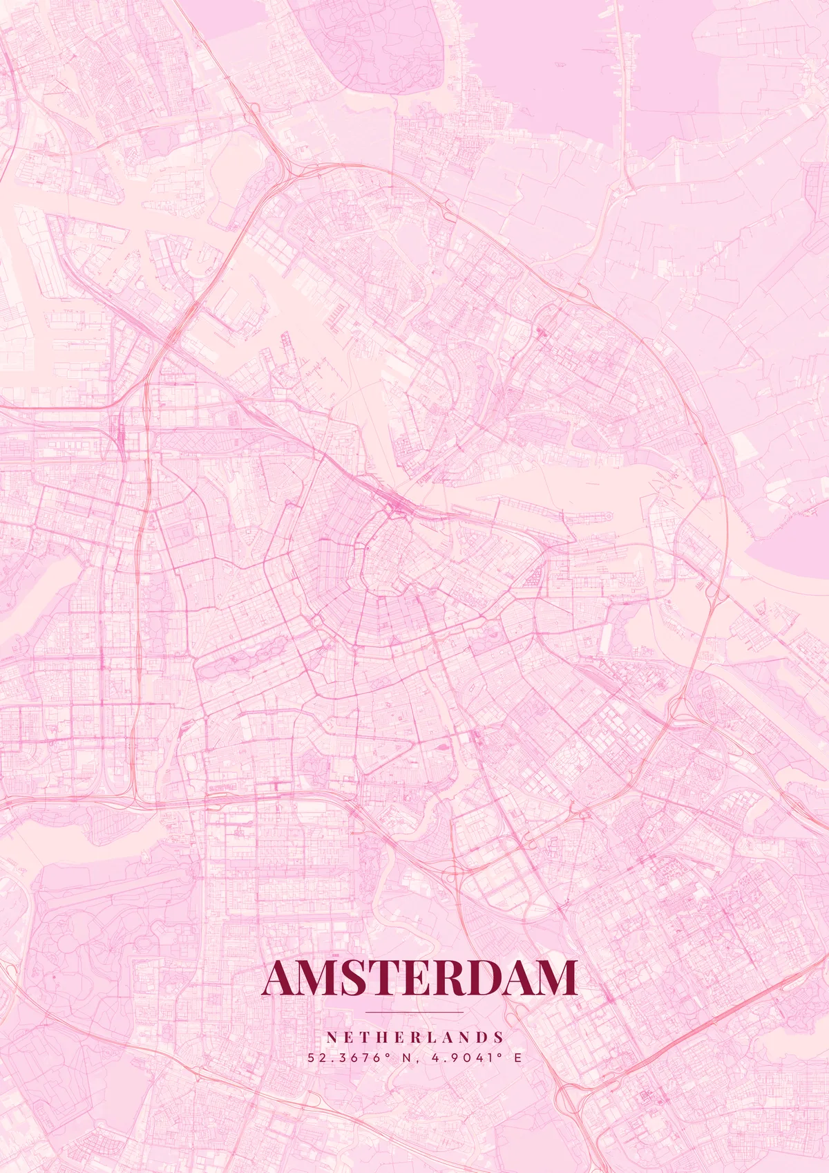 Amsterdam Sakura Bloom map poster