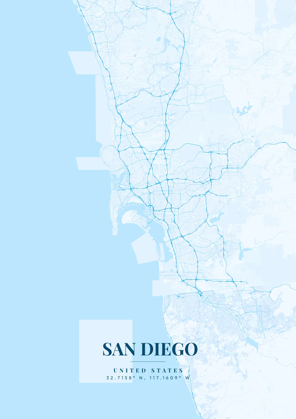 San Diego Arctic Frost map poster