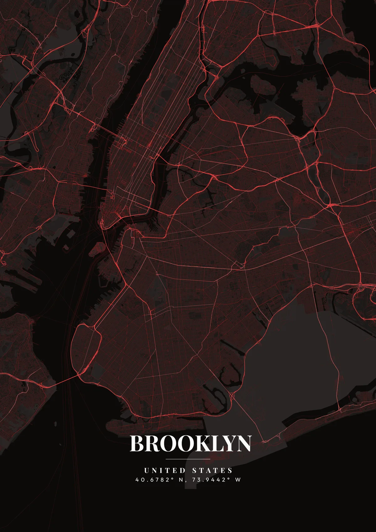 Brooklyn Volcanic Ash map poster
