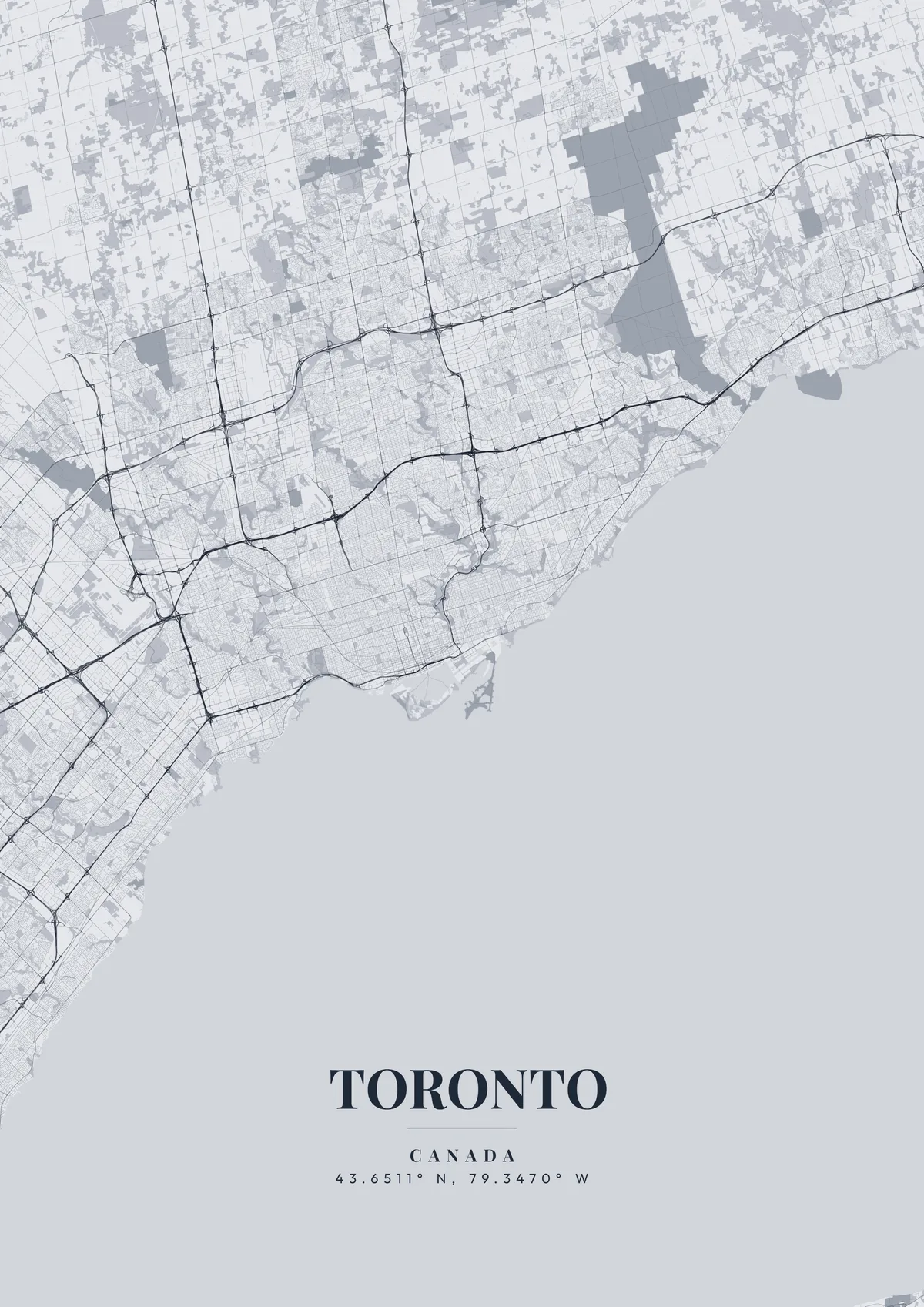 Toronto Charcoal Sketch map poster