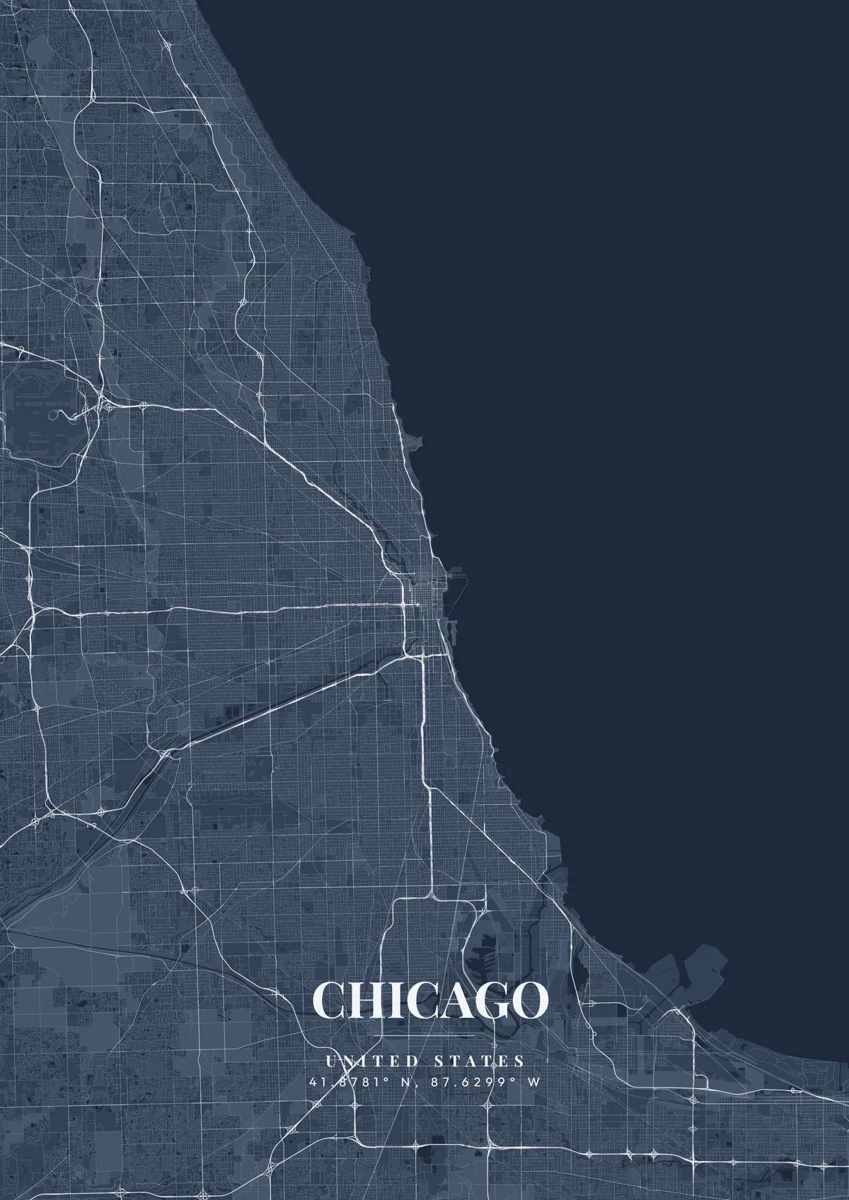 Chicago Steel Metropolis map poster