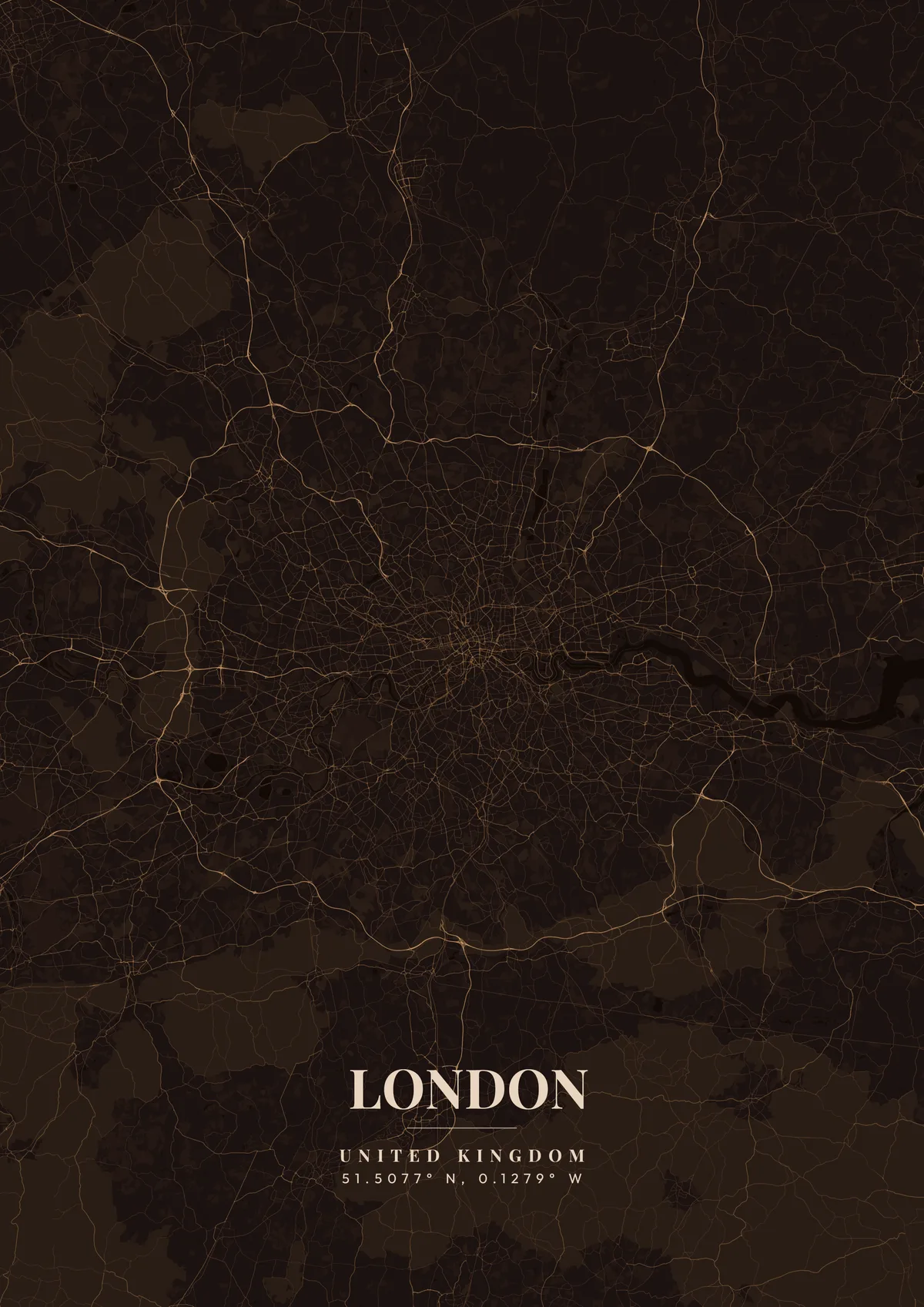 London Espresso Roast map poster
